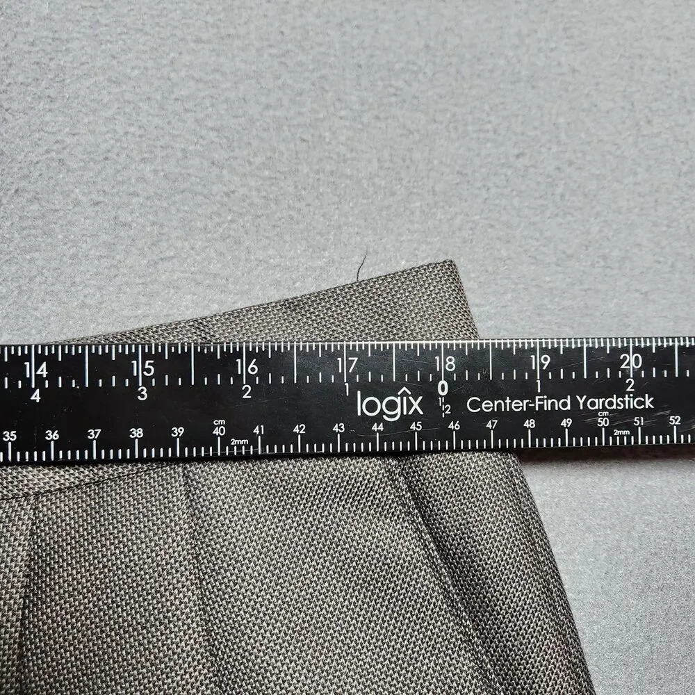 Santorelli Men 38 (37x28.5) Dark Gray 100% Wool Pleated Cuffed Dress Pants